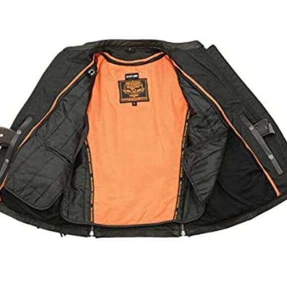 Milwaukee Leather Ladies Fringed Black Leather Racer Jacket - Picture 4 of 7